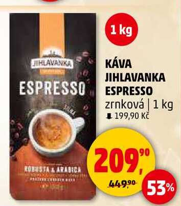 KÁVA JIHLAVANKA ESPRESSO zrnková, 1 kg