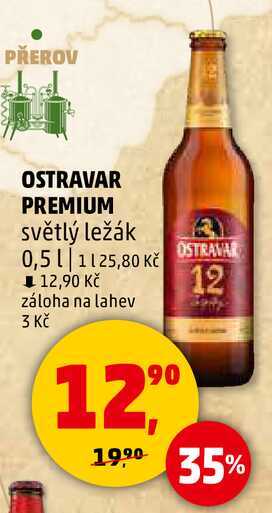 OSTRAVAR PREMIUM světlý ležák, 0,5 l