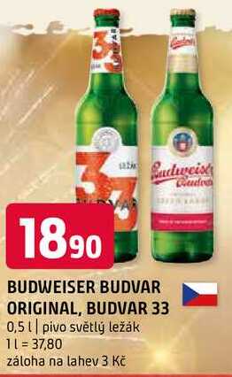 Budweiser Budvar B:Classic světlé výčepní pivo 0,5l