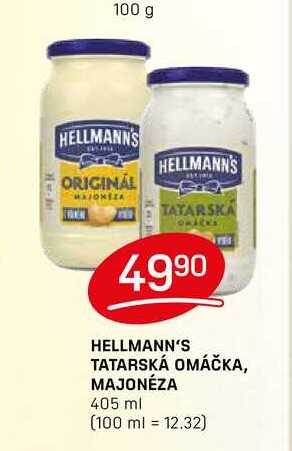 HELLMANN'S TATARSKÁ OMÁČKA, MAJONÉZA 405 ml 