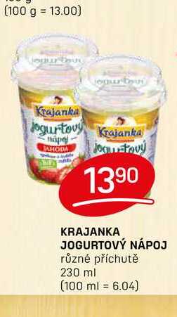 KRAJANKA JOGURTOVÝ NÁPOJ různé příchutě 230 ml 