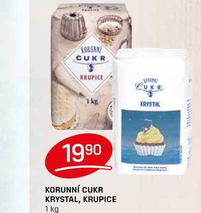 KORUNNÍ CUKR KRYSTAL, KRUPICE 1 kg 