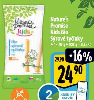 Nature's Promise kids Bio syrové tyčinky, 4x 20 g