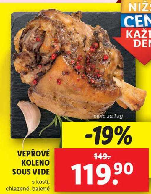 VEPŘOVÉ KOLENO SOUS VIDE, cena za 1 kg