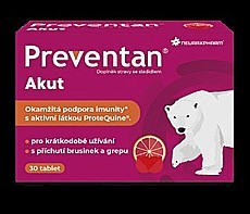 Preventan Akut s příchutí brusinek a grepu 30 tablet