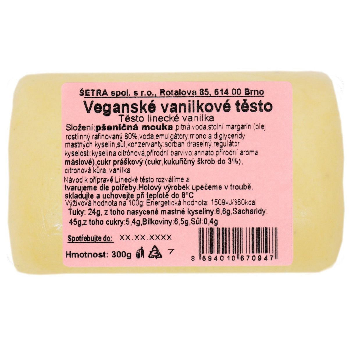 Šetra Veganské vanilkové těsto