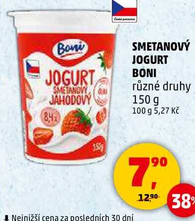 SMETANOVÝ JOGURT BONI různé druhy, 150 g 