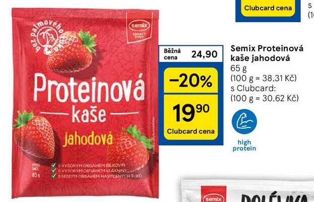 Semix Proteinová kaše jahodová, 65 g 