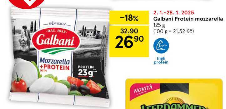 Galbani Protein mozzarella, 125 g