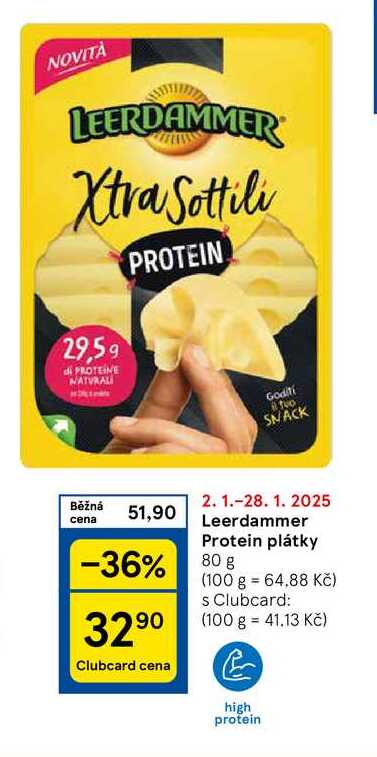 Leerdammer Protein plátky, 80 g