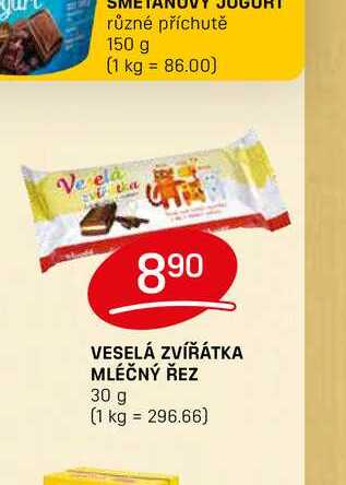 VESELÁ ZVÍŘÁTKA MLÉČNÝ ŘEZ 30 g