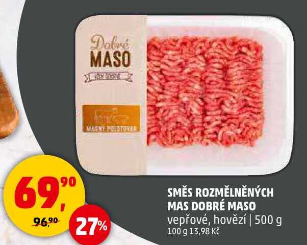 SMĚS ROZMĚLNĚNÝCH MAS DOBRÉ MASO vepřové, hovězí, 500 g