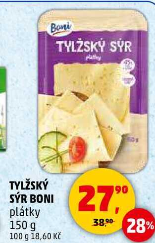 TYLŽSKÝ SÝR BONI plátky, 150 g