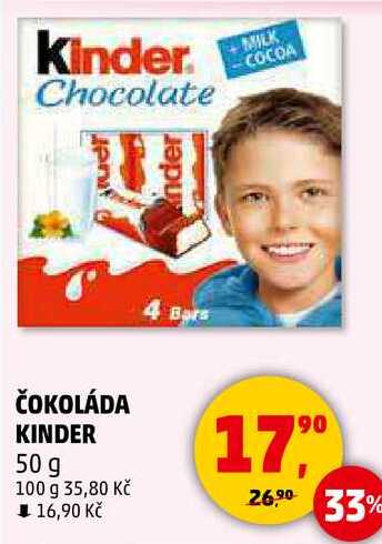 ČOKOLÁDA KINDER, 50 g 