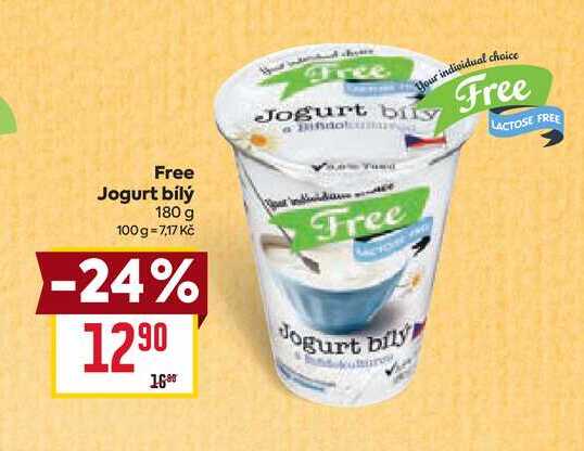 Free Jogurt bílý 180 g 