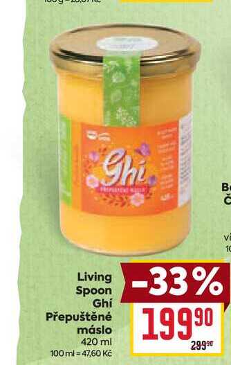 Living Spoon Ghi Přepuštěné máslo 420 ml 