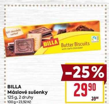 BILLA Máslové sušenky 125 g