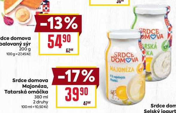 Srdce domova Majonéza, Tatarská omáčka 380 ml 