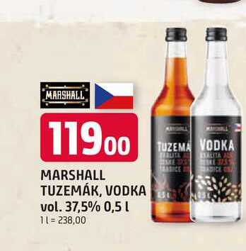 MARSHALL TUZEMÁK, VODKA vol. 37,5% 0,5 l