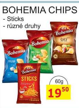 Bohemia Chips 60g, různé druhy