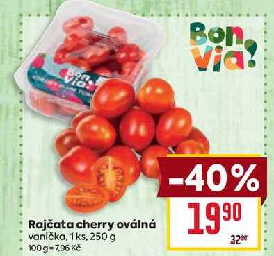 Rajčata cherry oválná vanička, 1 ks, 250 g