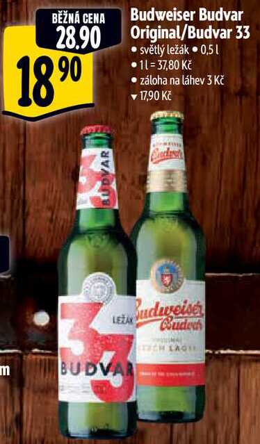 Budweiser Budvar 33, 0,5 l