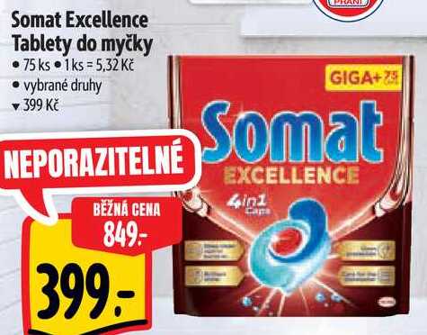 Somat Excellence Tablety do myčky, 75 ks 