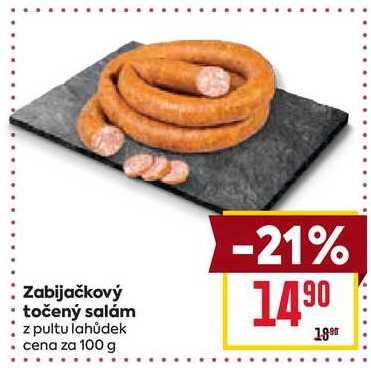 Zabijačkový točený salám z pultu lahůdek cena za 100 g