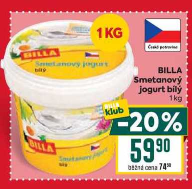 BILLA Smetanový jogurt bílý 1kg