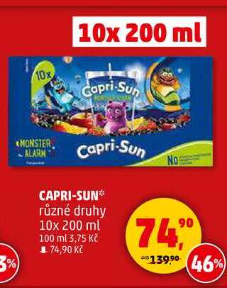 Capri-Sun různé druhy, 10x 200 ml