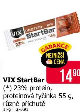 VIX StartBar protein, proteinová tyčinka 55 g, různé příchutě