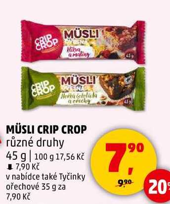 MÜSLI CRIP CROP různé druhy, 45 g 