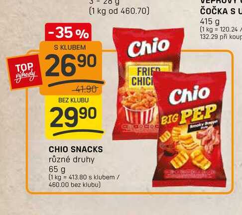 CHIO SNACKS různé druhy 65 g