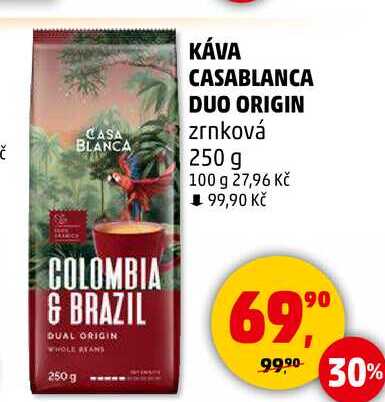 KÁVA CASABLANCA DUO ORIGIN zrnková, 250 g