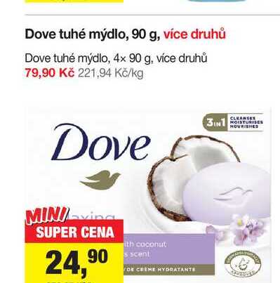 Dove tuhé mýdlo, 90 g, více druhů 