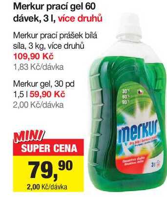 Merkur prací gel 60 dávek, 3l