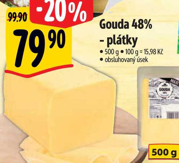   Gouda 48% - plátky 500 g 