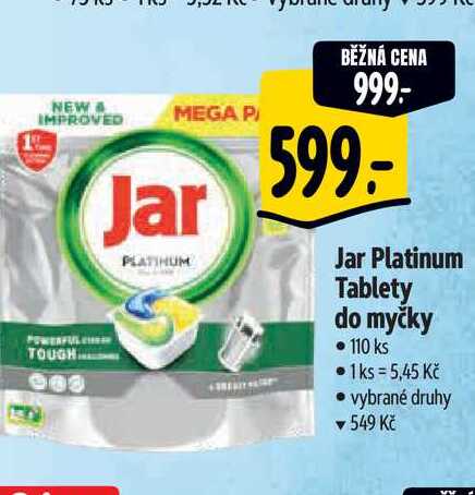  Jar Platinum Tablety do myčky  110 ks 