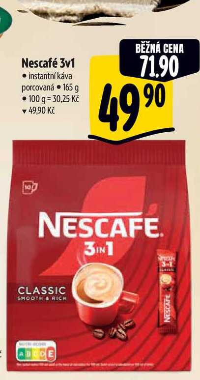 Nescafé 3v1 instantní káva porcovaná  165 g