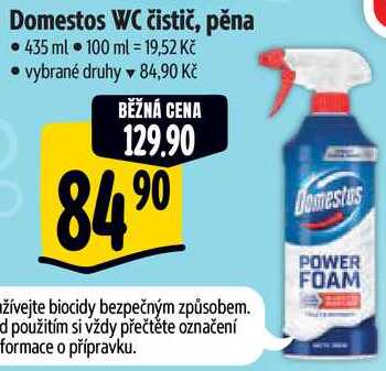 Domestos WC čistič, pěna, 435 ml 