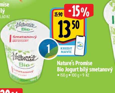   Nature's Promise Bio Jogurt bílý smetanový  150 g 