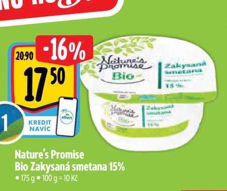   Nature's Promise Bio Zakysaná smetana 15% 175 g 