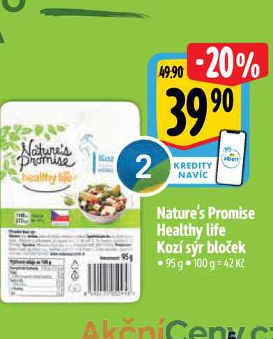  Nature's Promise Healthy life Kozí sýr bloček  95 g  