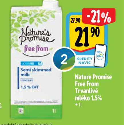  Nature Promise Free From Trvanlivé mléko 1,5% 11 