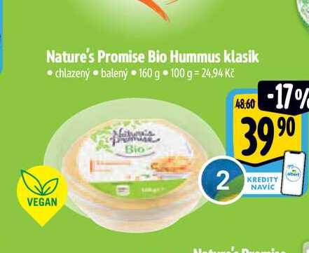 Nature's Promise Bio Hummus klasik  160 g