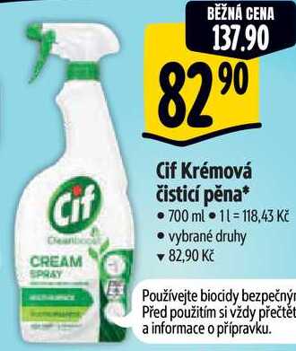 Cif Krémová čisticí pěna, 700 ml 