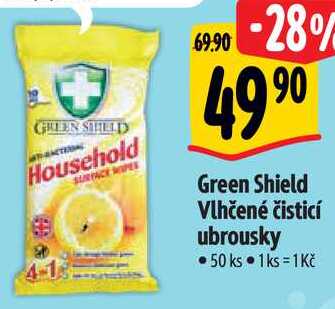 Green Shield Vlhčené čisticí ubrousky, 50 ks