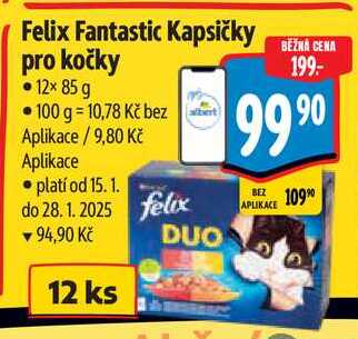 Felix Fantastic Kapsičky pro kočky, 12x 85 g 