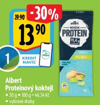 Albert Proteinový koktejl, 30 g 