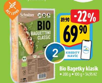   Bio Bagetky klasik 200 g  